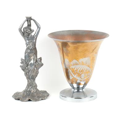 A. Ducobu, Vase und Unterteil eines Aufsatzes - Jugendstil und Kunsthandwerk des 20. Jahrhunderts
