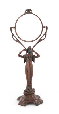 weibliche Jugendstilfigur mit Spiegel, Entwurf: um 1920 - Jugendstil e arte applicata del XX secolo