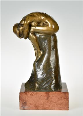 Adolf Joseph Pohl (Austria 1872-1930), "Reue" (crouching female nude), Austria, c. 1910 - Secese a umění 20. století