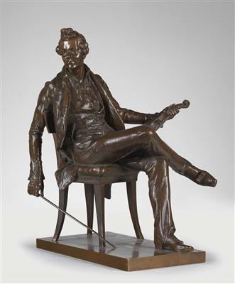 Franz Seifert, Porträtstatuette des Wiener Musikers Josef Lanner, Entwurf: um 1910 - Jugendstil und Kunsthandwerk des 20. Jahrhunderts