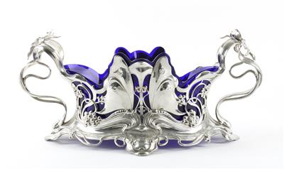 A large jardinière with butterflies, grapes and blossoms, A. Köhler & Cie, Vienna, for WMF, Geislingen, c. 1900/05 - Secese a umění 20. století