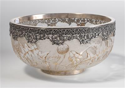 A large bowl with dandelion decor, glass by Legras & Cie., St. Denis, c. 1900/10 - Jugendstil e arte applicata del XX secolo