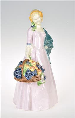 Johanna Meier-Michel, a large autumn season figurine, designed c. 1912, executed by Wiener Kunstkeramische Werkstätte (WKKW) - Jugendstil e arte applicata del XX secolo