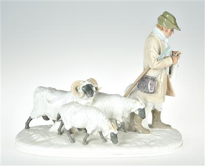 Otto Pilz (1876-1934), a shepherd group, designed in 1908, executed by Meissen Porcelain Factory, c. 1934 - Jugendstil and 20th Century Arts and Crafts