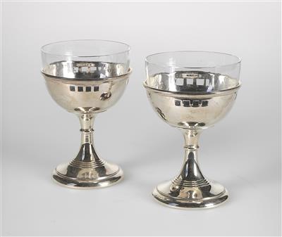 A pair of iced coffee bowls with glass inlays, Wolkenstein & Glückselig, Vienna, c. 1908 - Secese a umění 20. století