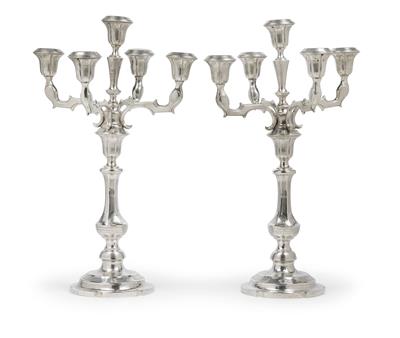 A pair of five-armed candelabra, Vienna, 1872-1922 - Jugendstil and 20th Century Arts and Crafts