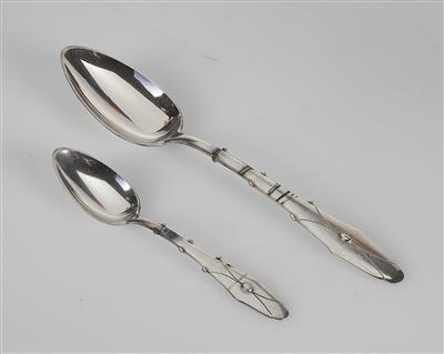 Six coffee spoons and six table spoons, probably Hermann Walter, Bijouterie- und Silberwarenfabrik, Halle an der Saale, c. 1910 - Jugendstil e arte applicata del XX secolo