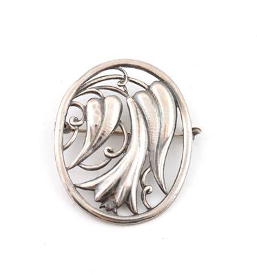 A silver brooch with stylised leaves, Vienna, c. 1922 - Jugendstil and 20th Century Arts and Crafts