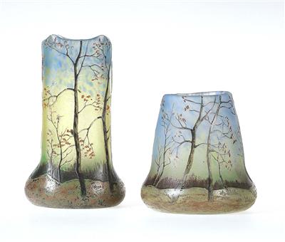 Two vases decorated with a landscape, Legras & Cie., St. Denis, c. 1925 - Jugendstil and 20th Century Arts and Crafts