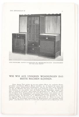 Mappe mit Abbildungen und Inhaltsverzeichnissen aus der Zeitschrift "Das Interieur IV", - Jugendstil e arte applicata del XX secolo