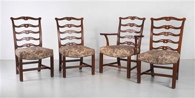 Drei Stühle und ein Armlehnsessel, - Jugendstil und Kunsthandwerk des 20. Jahrhunderts