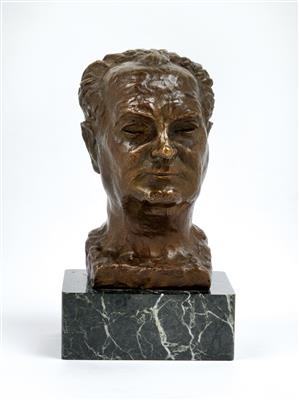 Michael Powolny, Porträtkopf aus Bronze, Entwurf und Ausführung: 9.7.1952 - Jugendstil e arte applicata del XX secolo