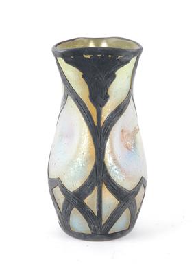 Vase mit galvanoplastischer floraler Silberauflage, Johann Lötz, Witwe, Klostermühle, um 1900 - Jugendstil and 20th Century Arts and Crafts