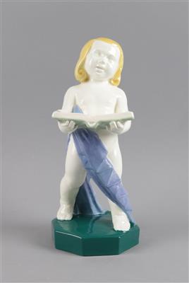 Hugo F. Kirsch, lesender Putto, Entwurf: um 1910 - Jugendstil e arte applicata del XX secolo