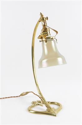 Tischlampe mit böhmischem Lampenschirm, um 1900 - Jugendstil e arte applicata del XX secolo