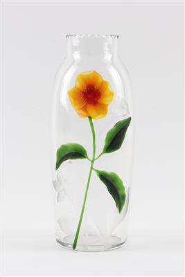 Vase mit Blumendekor, Form und Ausführung: Moser Karlsbad, 1906 - Jugendstil and 20th Century Arts and Crafts