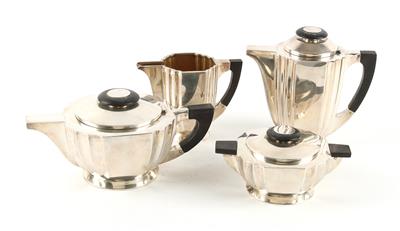 Vierteiliges Art-Deco Silberservice, Portugal, 1886-1938, - Secese a umění 20. století