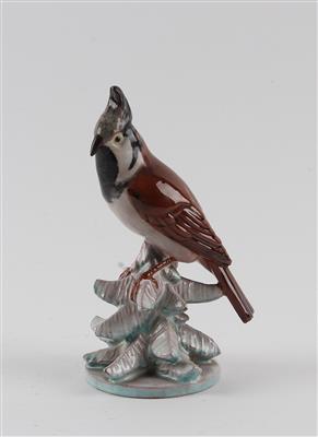 Vogel auf Zweigen ruhend, Vereinigte Wiener und Gmundner Keramik - Jugendstil e arte applicata del XX secolo