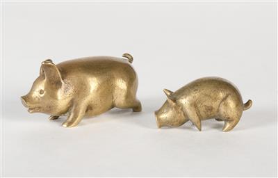 Zwei Schweinchen, Werkstätten Hagenauer, Wien - Jugendstil e arte applicata del XX secolo