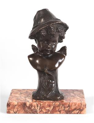 Franz Zelezny (1866-1932), Büste eines Engels mit Hut, Wien, um 1910/20 - Jugendstil and 20th Century Arts and Crafts