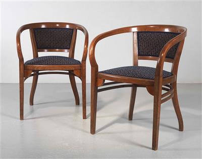 Paar Armlehnsessel, Schule Otto Wagner, Entwurf: um 1901, Ausführung: Fa. Thonet, Wien - Jugendstil e arte applicata del XX secolo