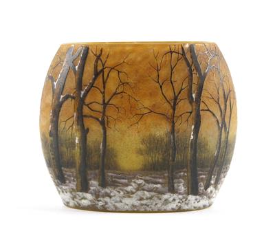 Vase mit Winterlandschaft, Daum, Nancy, um 1900 - Secese a umění 20. století