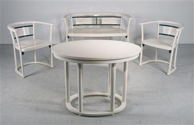 Marcel Kammerer, eine Sitzbank mit zwei Armlehnsesseln, Modellnummer: 2764, Entwurf: vor 1911, Ausführung: Firma Thonet - Jugendstil und Kunsthandwerk des 20. Jahrhunderts
