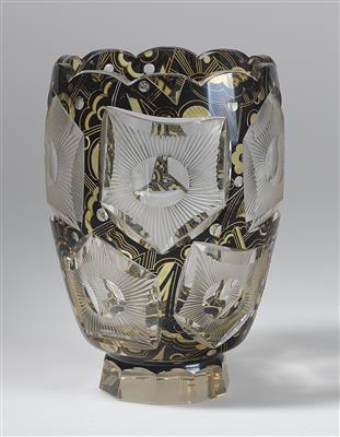 Vase, Gebrüder Lorenz, Glasexport und Kunstgewerbliche Glaswerkstätten Steinschönau, Form und Dekor: nach 1925 - Jugendstil u. Kunsthandwerk d. 20. Jahrhunderts