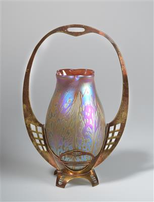 Vase mit tragbarer Montierung von Argentorwerke Rust  &  Hetzel, Wien, um 1902 - Jugendstil and 20th Century Arts and Crafts