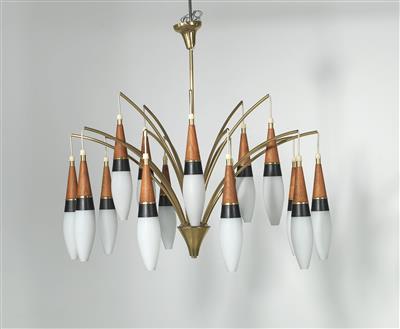 Großer fünfzehnarmiger Luster, wohl Rupert Nikoll, Wien, um 1955 - Jugendstil u. Kunsthandwerk d. 20. Jahrhunderts