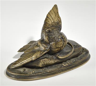 Auguste Nicolas Cain (Frankreich 1821-94), Vogel in einer Falle - Jugendstil und Kunsthandwerk des 20. Jahrhunderts