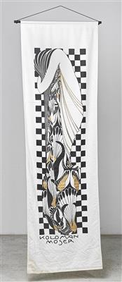 Bedrucktes Textil mit einer figürlichen Darstellung nach einem Motiv von Koloman Moser - Secese a umění 20. století