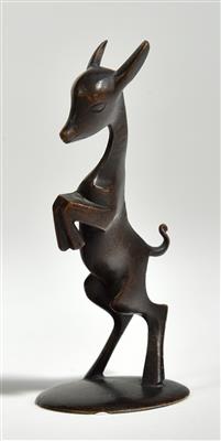 Kleines Bronzetier: Böckchen, Modellnummer: 4700, Werkstätten Hagenauer, Wien - Secese a umění 20. století