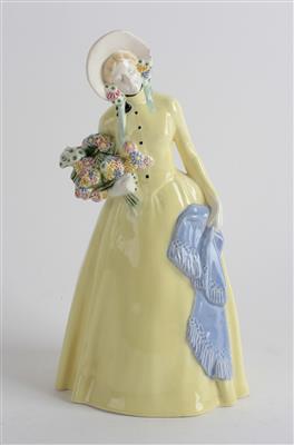 Johanna Meier-Michel, kleine Jahreszeitenfigur "Frühling", Modellnummer: 1370, Entwurf: um 1912/14, - Kleinode des Jugendstils & angewandte Kunst des 20. Jahrhunderts