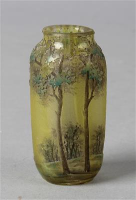 Miniaturvase mit Waldlandschaft, Daum, Nancy, um 1900 - Secese a umění 20. století