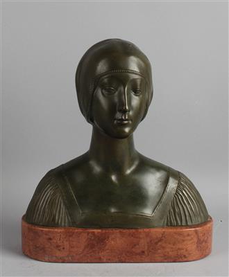 Elegante Damenbüste aus Bronze, um 1920 - Jugendstil e arte applicata del XX secolo