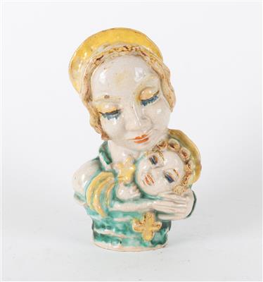 Keramikbüste: Mutter mit Kind, um 1920/30 - Kleinode des Jugendstils und angewandte Kunst des 20. Jahrhunderts