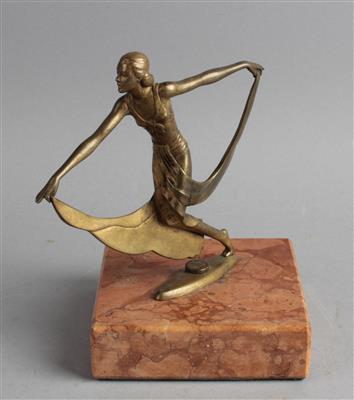 Schleiertänzerin aus Bronze, Entwurf: um 1920 - Jugendstil e arte applicata del XX secolo