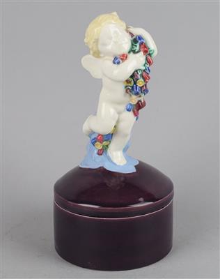 Rudolf Podany, Dose mit Amor, Modellnummer: 142, Firma Keramos, Wien, bis ca. 1949 - Jugendstil and 20th Century Arts and Crafts