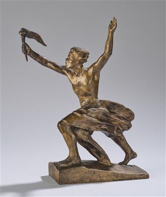 Strobl, Fackelträger aus Bronze, um 1900/1920 - Jugendstil and 20th Century Arts and Crafts