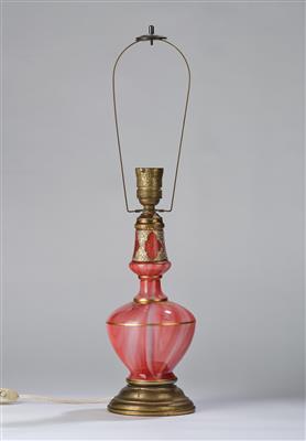 Tisch- bzw. Kaminlampe mit Karneolglas, Johann Lötz Witwe, Klostermühle, um 1888/89 - Jugendstil and 20th Century Arts and Crafts