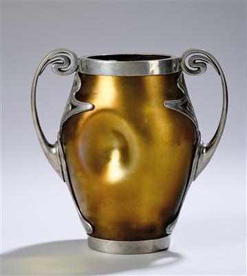Vase mit Metallmontierung von Johann Lötz Witwe, Klostermühle, Auftraggeber: F. van Hauten Sohn, Bonn, 1896-1904 - Jugendstil and 20th Century Arts and Crafts