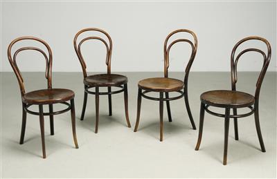 Vier Sessel, Modellnummer: 14, bezeichnet als Konsumsessel, Modellentwurf: vor 1859, Ausführung: Firma Gebrüder Thonet, Wien - Jugendstil and 20th Century Arts and Crafts