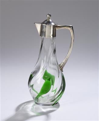 Henkelkrug aus Glas mit Silbermontur, Deutschland, um 1920 - Kleinode des Jugendstils & Angewandte Kunst des 20. Jahrhunderts