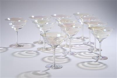 Josef Hoffmann, elf Champagnerschalen aus einem Glasservice, Entwurf: um 1925, Ausführung: J.  &  L. Lobmeyr, Wien - Jugendstil and 20th Century Arts and Crafts