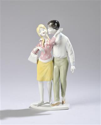 Kurt Steiner, junges Paar, Modellnummer: 9523, VEB Unterweißbacher Werkstätten für Porzellankunst, 1962-1990 - Secese a umění 20. století