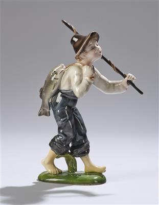 Stephan Dakon (1904-1997), Figur: 'Fischer', Modellnummer: 2159, Firma Keramos, Wien, ab ca. 1950 - Jugendstil e arte applicata del XX secolo