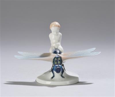 Albert Caasmann, Porzellangruppe "Gleitflug", Modell: K 354, Entwurf: 1914, Ausführung: Firma Philipp Rosenthal  &  Co., Selb, bis ca. 1945 - Jugendstil e arte applicata del XX secolo