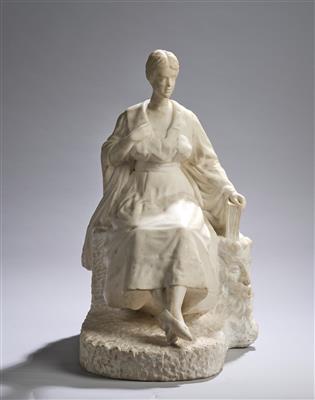 Milles, große sitzende Frauenfigur, um 1900/30 - Jugendstil e arte applicata del XX secolo
