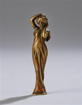 Petschaft aus Bronze mit einer Frauenfigur, Entwurf: um 1900/20 - Secese a umění 20. století